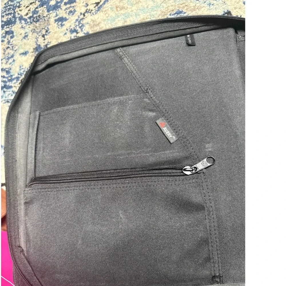 Eastpak Vintage Black‎ Canvas Suede Spine Zip Around Binder Portfolio Case Black